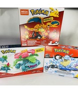 New! Lot of 3 Mega Construx Pokemon Evolution Sets Bulbasaur Squirtle Ch... - €68,63 EUR