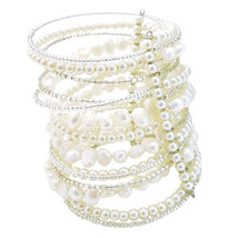 Mystique White Freshwater Pearl Wrap Around Bracelet - £16.60 GBP