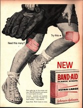 1960 Johnson &amp; Johnson Plastic Strips Extra Large Band-Aid Ad Baseball  c5 - $21.21