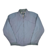 Vintage LL Bean Bomber Jacket Mens M Tall Blue Flannel Lined Nylon Zip Warm Up - £22.97 GBP