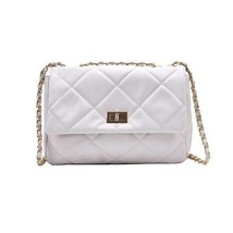 Small Quilted Plaid PU Leather Crossbody Bags for Women Trending Female Chain El - £21.90 GBP