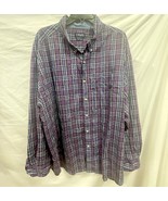 Ralph Lauren Chaps Easy Care Purple White Plaid Long Sleeve Shirt Size 4XB - $20.34 CAD