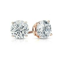 2.00Ct Vero Moissanite Diamante Orecchini Borchie 14K Rosa Placcato Oro Vite - £77.23 GBP