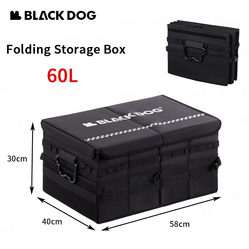 Naturehike BLACKDOG Folding Storage Box 60L Large Capacity Bearing Weight 40kg - £150.47 GBP
