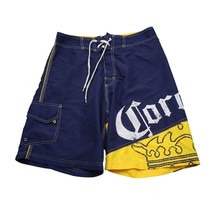 Corona Extra Shorts Mens 32 Blue Yellow Swim Trunks Beach Vacation Beer - $19.68