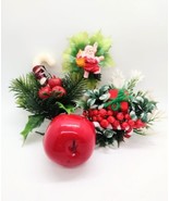 5 Vintage MCM Christmas Picks Celluloid Santa Candy Cane Gift Pine Clust... - £15.79 GBP