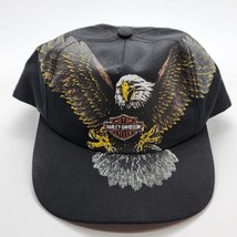Vintage Harley Davidson Large Graphic Eagle Hat Snapback RARE 90s Made in USA - £77.63 GBP