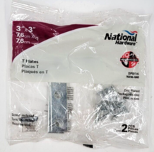 T Plates 3&quot; X 3 &quot; National Hardware Pack of 2 Metal Support Brace N236-040 - $8.50