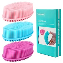 TDHDIKE Silicone Body Scrubber Loofah - Set of 3 Soft Exfoliating Body Bath Sho - $20.78