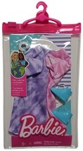 Mattel Barbie Pink And Purple Tie Dye Dress With Blue Shoes Fashion Pack *New* - £7.65 GBP