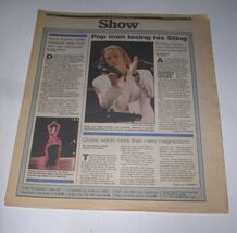 The Police Sting Show Newspaper Supplement Vintage 1988 Cover Carrie Fisher - $19.99