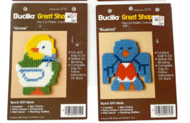 Bucilla Cross Stitch Kits Bluebird Goose Plastic Canvas Great Shapes  - $15.03