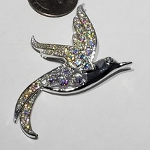 VTG Sarah Coventry Silver Tone Clear Rhinestone Dove Bird Brooch Pin EUC - £9.60 GBP