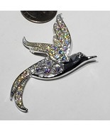 VTG Sarah Coventry Silver Tone Clear Rhinestone Dove Bird Brooch Pin EUC - £9.53 GBP