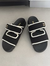 MIU MIU 5XX641 Bicolor Women’s Black White Sandals 39 $1270 - $1,089.00