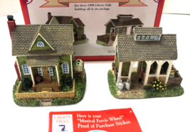 Liberty Falls Set 2 Hillside Farm &amp; Cow Barn Vintage Village Building Figurines - £15.48 GBP