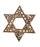 Israel star brooch gold silver plated jewish broach celebrity queen pin ... - £12.25 GBP