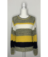 Ceny NWT Women’s Stripe Long Sleeve Crew Neck Yellow Blue Knit Sweater M K9 - £10.79 GBP