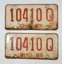 1968 Ohio License Plates Matching Set 10410 Q - $33.66