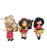 Dolls Mattel 3 Baby 5&quot; Pacifiers Pinwheels 1976 Blonde Brunette Black Ha... - £21.10 GBP