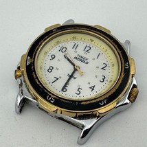 Vintage Timex Analog Quartz Watch Men Dual Tone Rotating Bezel ~For Part... - $23.74