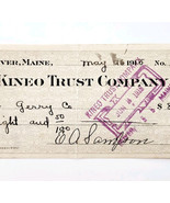 1915 Kineo Trust Company Bank Check E.A. Sampson Dover Maine Signed 7082... - $27.32 CAD