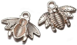 6 Bee Charms Pendants Bumblebee Charms Rose Champagne Gold Charms Set Insect  - £1.95 GBP