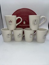 William Sonoma Set Of Six Assorted Decorative Snowman Mugs 2003 VTG In Box - £22.89 GBP