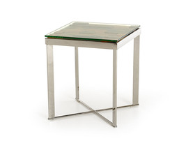 22" Silver And Brown Glass Square End Table - $8,794.03 MXN