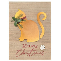NEW Meowy Christmas Cat Decorative Lighted Christmas Wall Sign 8.5 x 11.... - $15.50