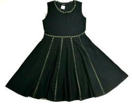 Torrid Womens Sleeveless Sweater Black &amp; Gold Mini Skater Dress Torrid S... - £39.95 GBP