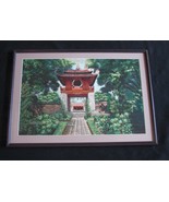 Chinese Su Embroidery Art Garden Framed Ready to Hang - £23.55 GBP