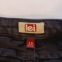 LEI 3-Button High Waist Junior Gilrs Black Denim Jeans Tapered Legs Size 15 image 5