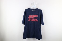 Vtg Nike Mens Large Travis Scott Mini Swoosh Cleveland Indians Baseball T-Shirt - £35.57 GBP