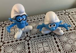 Burger King Kids Meal Toy Two Peyo Smurfs The Lost Village Brainy Smurf Figures - $10.88