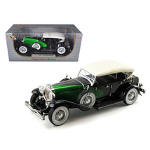 1934 Duesenberg Model J Black and Green with Cream Top 1/18 Diecast Model Car... - £71.24 GBP