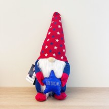 Rae Dunn 20&quot; Weighted Gnome Freedom 4th of July USA Plush Star America Patriotic - £23.73 GBP