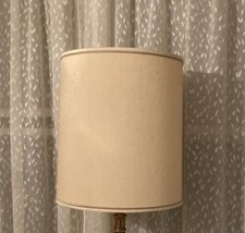 Stiffel Drum Barrel Lamp Shade Nubby Textured Fabric Off White Cream Color - £31.74 GBP