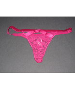 NWT Victoria's Secret Embroidered Eyelash Lace Burgundy Satin  V-String ... - $32.50