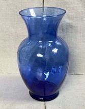 Vintage 11 Inch Indiana Glass Cobalt Blue Illusions Swirl Vase - $29.70