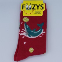 Foozys Womens Crew Socks Dolphin Size 9-11 Pink Cute Fun Gift - £5.22 GBP