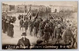 Military RPPC American Troops Enter Luxembourg c1918 Postcard N30 - $19.95