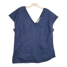 Boden Women&#39;s blue Top Short Sleeve Blouse 100% Linen  Shirt Size 8 - £15.49 GBP