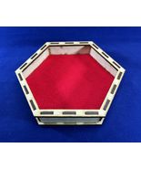 Hex MDF Dice Tray 7&quot; Laser Cut Tabletop RPG D&amp;D Pathfinder Board Game Red - $10.88