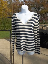 Nwot Chico&#39;s Navy&amp;Gold Striped Sweater 1 - $34.99