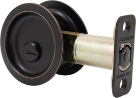 Round Pocket Door Lock, Privacy Latch, 2-3/4&quot; Backset, RCL, Vintage Bronze - £26.82 GBP