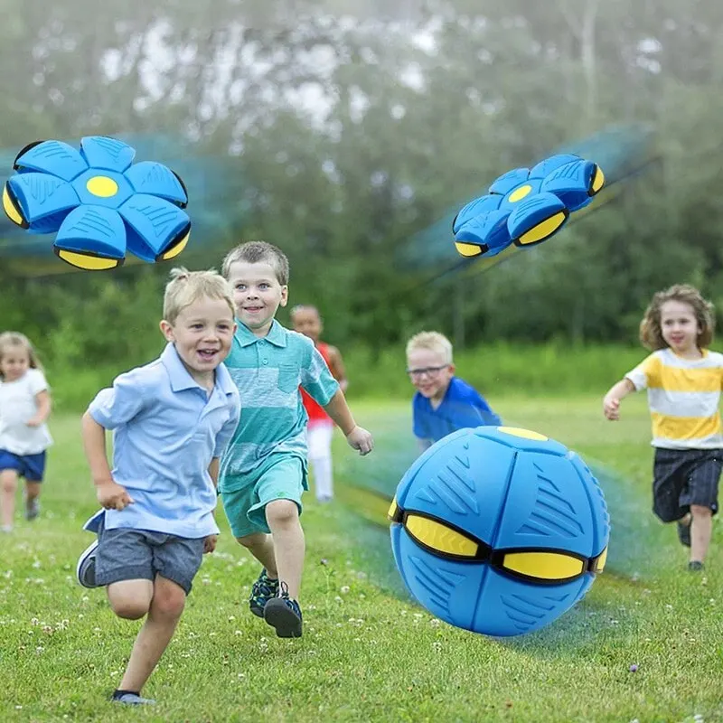 Blue Flying Saucer Ball Outdoor Parent Child Toy Foot Magic Deformation Foot - £10.78 GBP