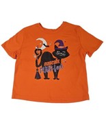 Girls Orange Magically Purr-fect Black Cat Halloween T-Shirt Tee Shirt S... - £6.36 GBP
