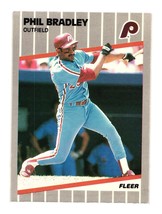 1989 Fleer #563 Phil Bradley Philadelphia Phillies - £3.19 GBP