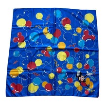 Vintage Mickey Mouse Balloon Scarf Walt Disney Blue Made In Italy 31x31” - £22.49 GBP